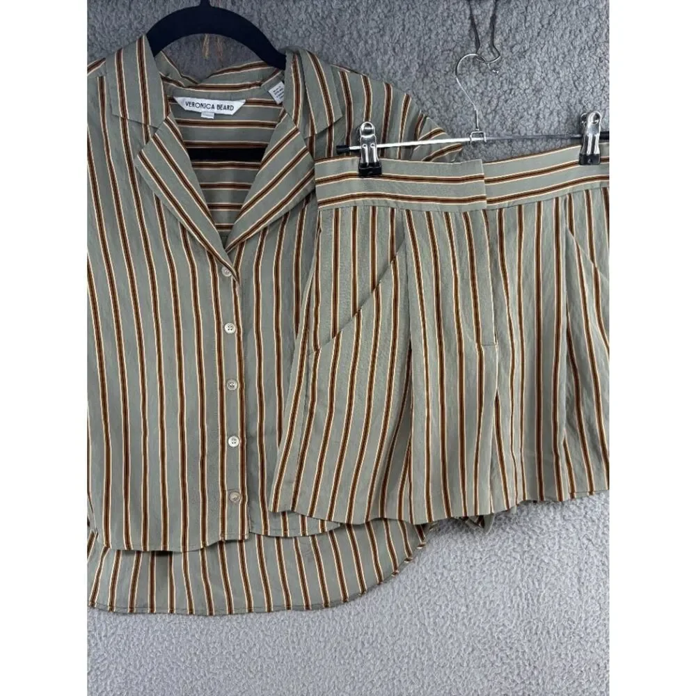Veronica Beard Striped Matching Set Top XS Shorts 4